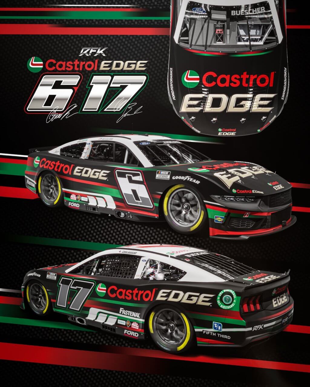 Roush Fenway Keselowski Racing, Castrol Unveil 2024 Schemes