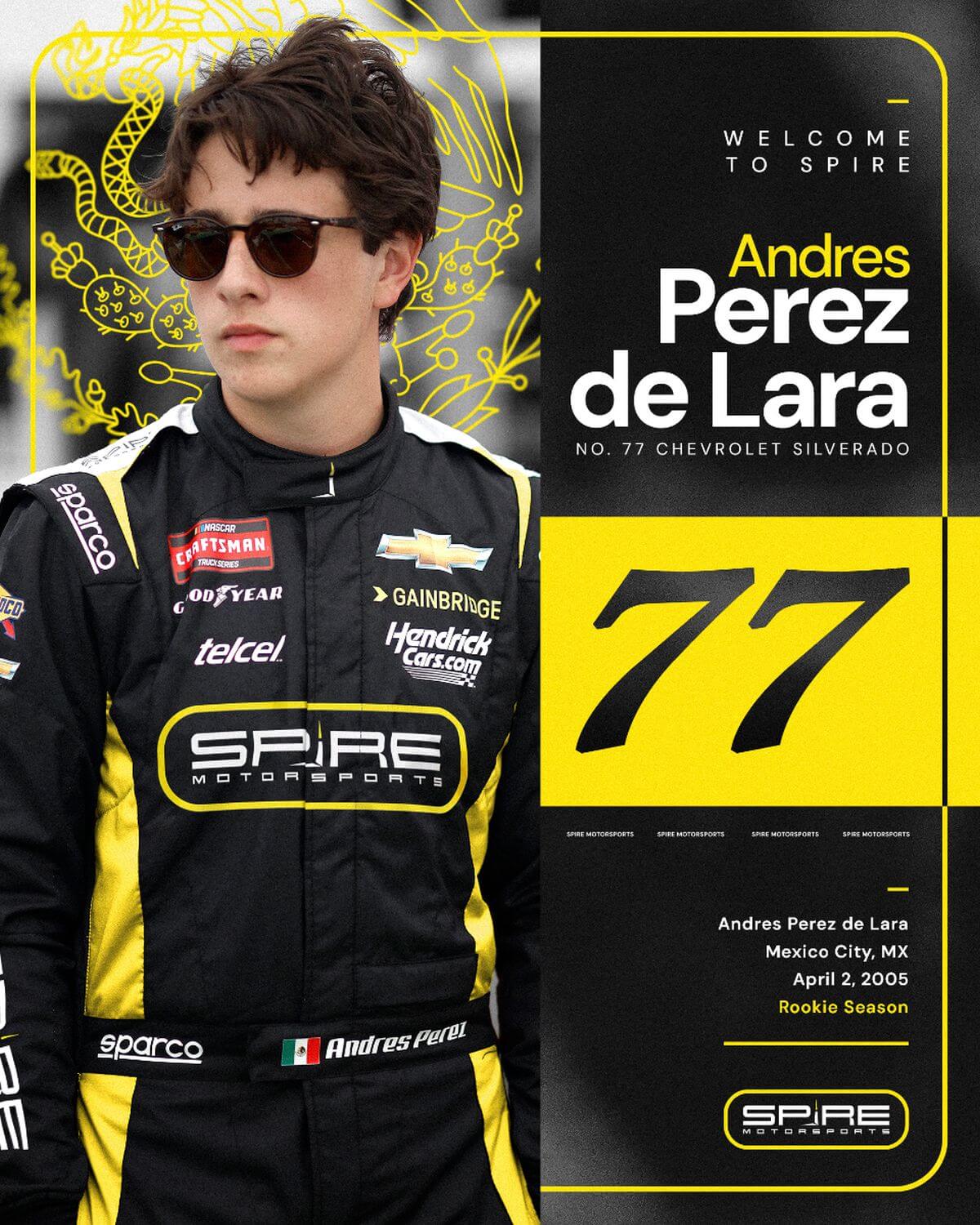 Spire Motorsports Inks Andrés Pérez de Lara for 2025 NASCAR CRAFTSMAN Truck Series Effort