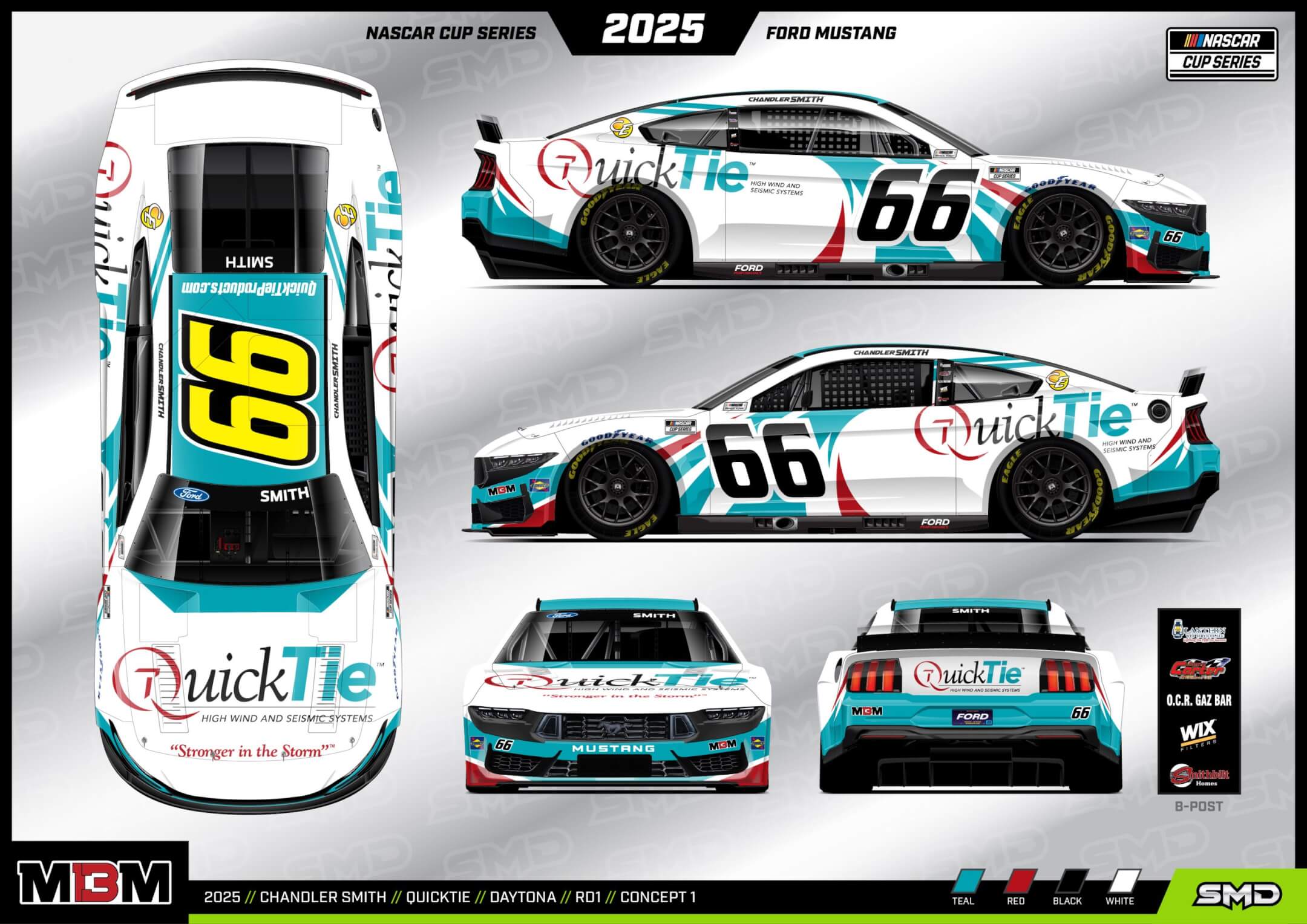 Chandler Smith, No. 66 QuickTie Ford Mustang Dark Horse Layout