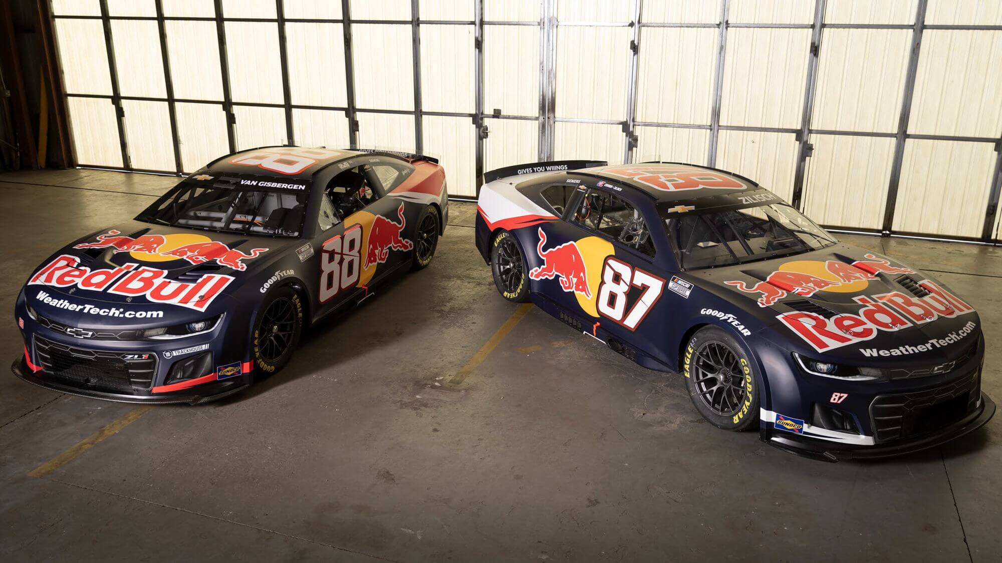 Trackhouse Racing's Red Bull Chevrolet Camaros